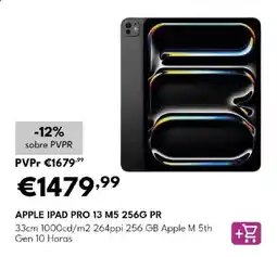 Radio Popular apple ipad pro 13 m5 256g pr promoção