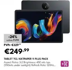 Radio Popular tablet tcl nxtpaper 11 plus pack promoção