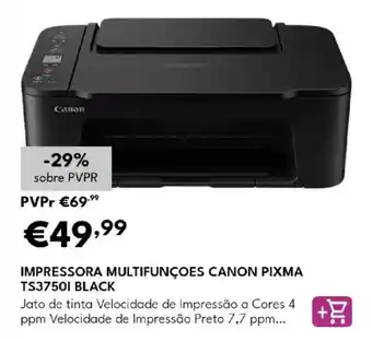 Impressora multifunções canon pixma ts3750i black