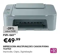 Radio Popular Impressora multifunções canon pixma ts3752i promoção