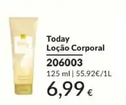 Avon Today loção corporal promoção