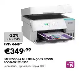 Radio Popular Impressora multifunções epson ecotank et-3956 promoção