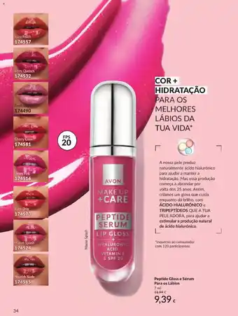 Avon Avon make up +care peptide serum lip gloss promoção