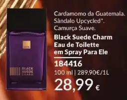 Avon Black suede charm eau de toilette em spray para ele promoção