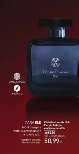 Avon Christian lacroix noir eau de toilette em spray para ele promoção