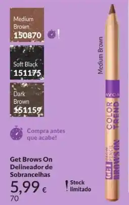 Avon Get Brows On Delineador de Sobrancelhas promoção