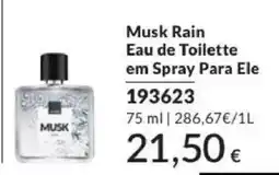 Avon musk rain eau de toilette em spray para ele promoção
