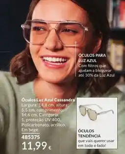 Avon Óculos luz azul cassandra promoção