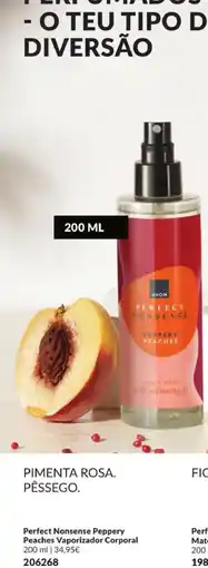 Avon Avon perfect nonsense peppery peaches vaporizador corporal promoção