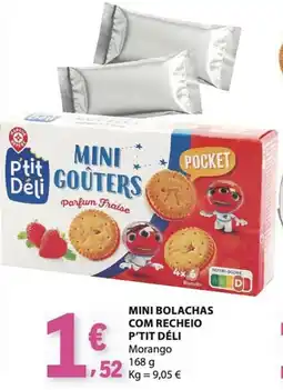 E.Leclerc Mini bolachas com recheio p'tit déli morango promoção