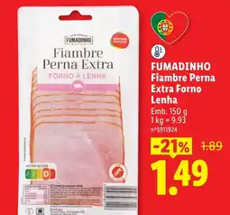 Lidl Fumadinho fiambre perna extra forno a lenha promoção