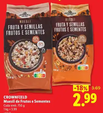 Crownfield muesli de frutos e sementes