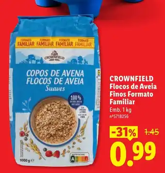 Crownfield Flocos de Aveia Finos Formato Familiar