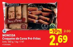 Lidl Monissa croquetes de carne pré-fritos promoção