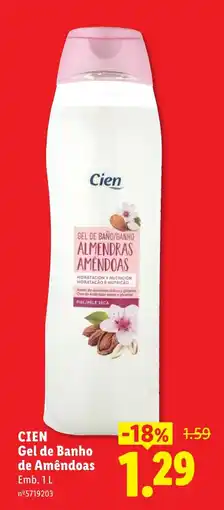 Lidl Cien gel de banho de amêndoas promoção