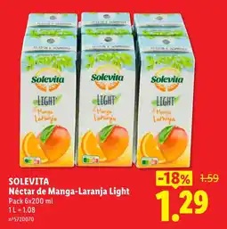 Lidl Solevita Néctar de Manga-Laranja Light promoção