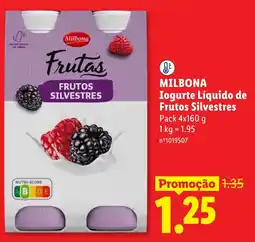 Lidl Milbona iogurte líquido de frutos silvestres promoção