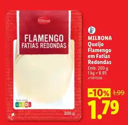 Lidl Milbona queijo flamengo em fatias redondas promoção