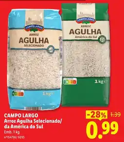 Lidl campo largo arroz agulha selecionado/da américa do sul promoção