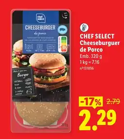 Lidl chef select cheeseburger de porco promoção