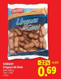 Lidl Sondey Línguas de Gato promoção