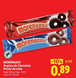 Lidl Morenazos Argolas de Chocolate Preto/ de Leite promoção