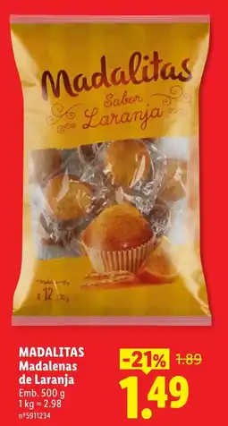 Lidl Madalitas Madalenas de Laranja promoção