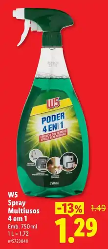 Lidl W5 Spray Multiusos 4 em 1 promoção