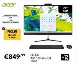 Radio Popular Acer pc aio c27-2g-533 promoção