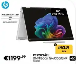 Radio Popular hp pc portátil omnibook 16-as0003np promoção