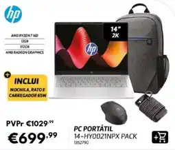 Radio Popular hp pc portátil 14-hy0021npx pack promoção