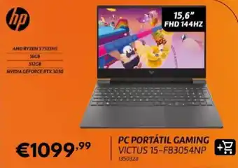 Hp pc portátil gaming victus 15-fb3054np