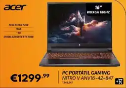 Radio Popular Acer pc portátil gaming nitro v anv16-42-847 promoção