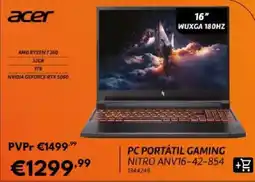 Radio Popular Acer pc portátil gaming nitro anv16-42-854 promoção