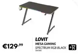 Radio Popular Lovit mesa gaming spectrum rgb black promoção
