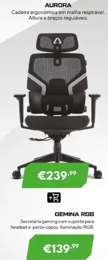 Radio Popular Aurora cadeira ergonômica em malha respirável promoção