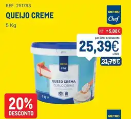 Makro metro chef queijo creme promoção