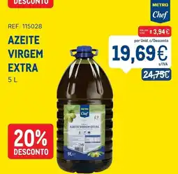 Makro Azeite virgem extra metro chef promoção