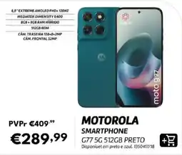 Radio Popular motorola smartphone g77 5g 512gb preto promoção