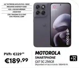 Radio Popular motorola smartphone g67 5g 256gb promoção
