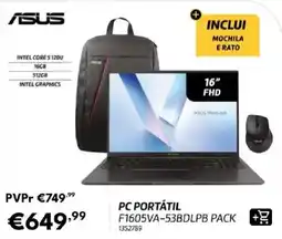 Radio Popular asus pc portátil f1605va-53bdlpb pack promoção