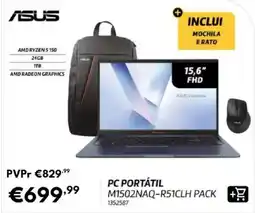 Radio Popular asus pc portátil m1502naq-r51clh pack promoção