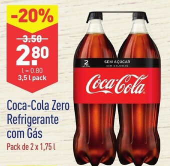 ALDI Coca-Cola Zero Refrigerante com Gás 2x1,75L promoção