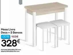 Hiper Centro do Móvel Mesa Livro Deco + 2 Bancos promoção