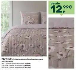 Moviflor Pivoine Cobertura acolchoada estampada promoção
