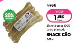 Petoutlet Blister 2 ossos 100% couro prensado snack cão promoção