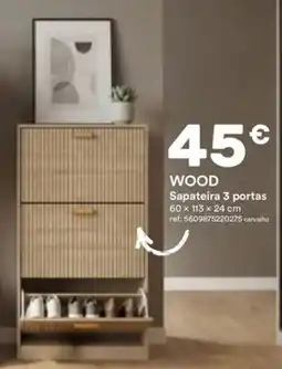 Moviflor wood sapateira 3 portas promoção