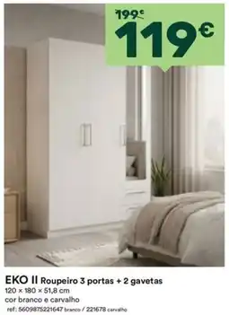 Moviflor Eko ii roupeiro 3 portas + 2 gavetas promoção