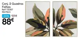 Hiper Centro do Móvel Conj. 2 Quadros Folhas promoção