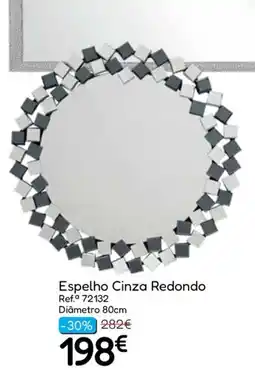 Hiper Centro do Móvel Espelho Cinza Redondo promoção